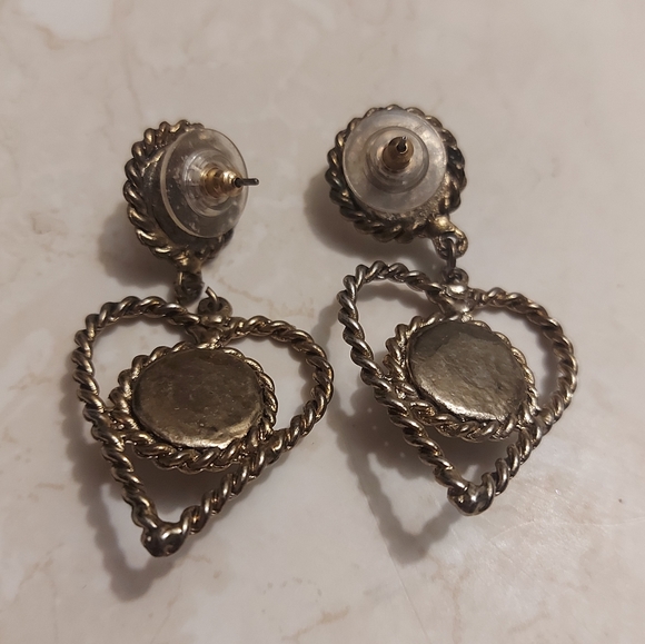 Twisted wire mirrored earrings - Picture 4 of 4